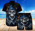 Skull 3D Beach Shorts and Hawaii Shirts 08784