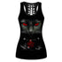Gothic Black Cat Pentagram Hollow Tank Top 06125