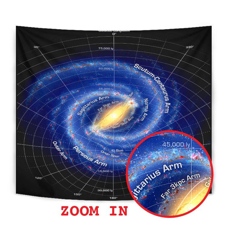 Milky Way Map Tapestry 06085