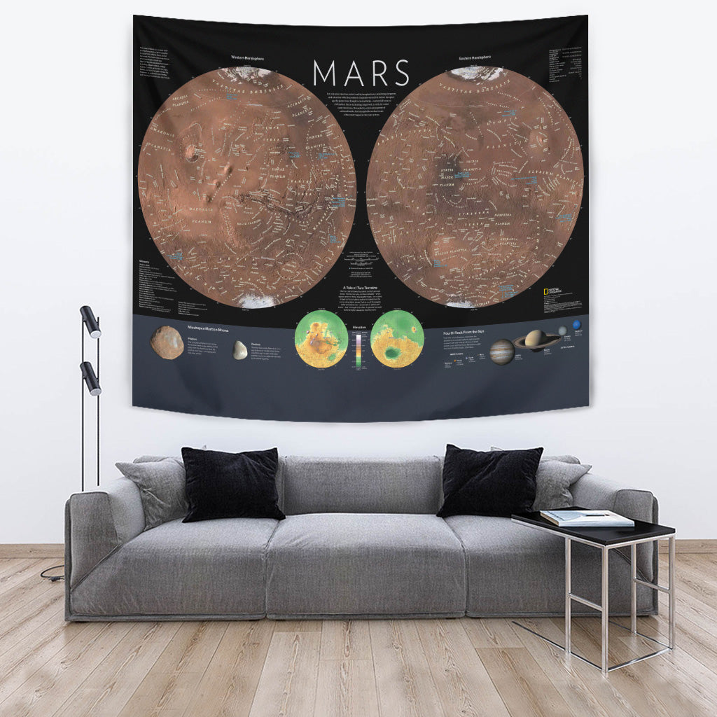 Map of Mars High Resolution Tapestry 06171
