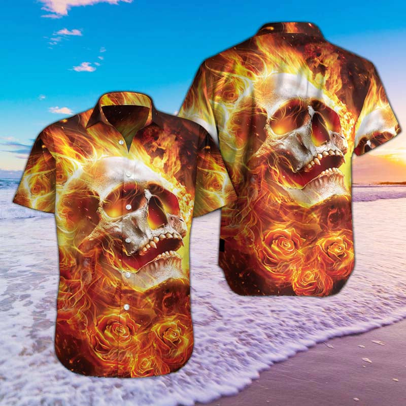 Fire Skull Hawaii Shirts 06734