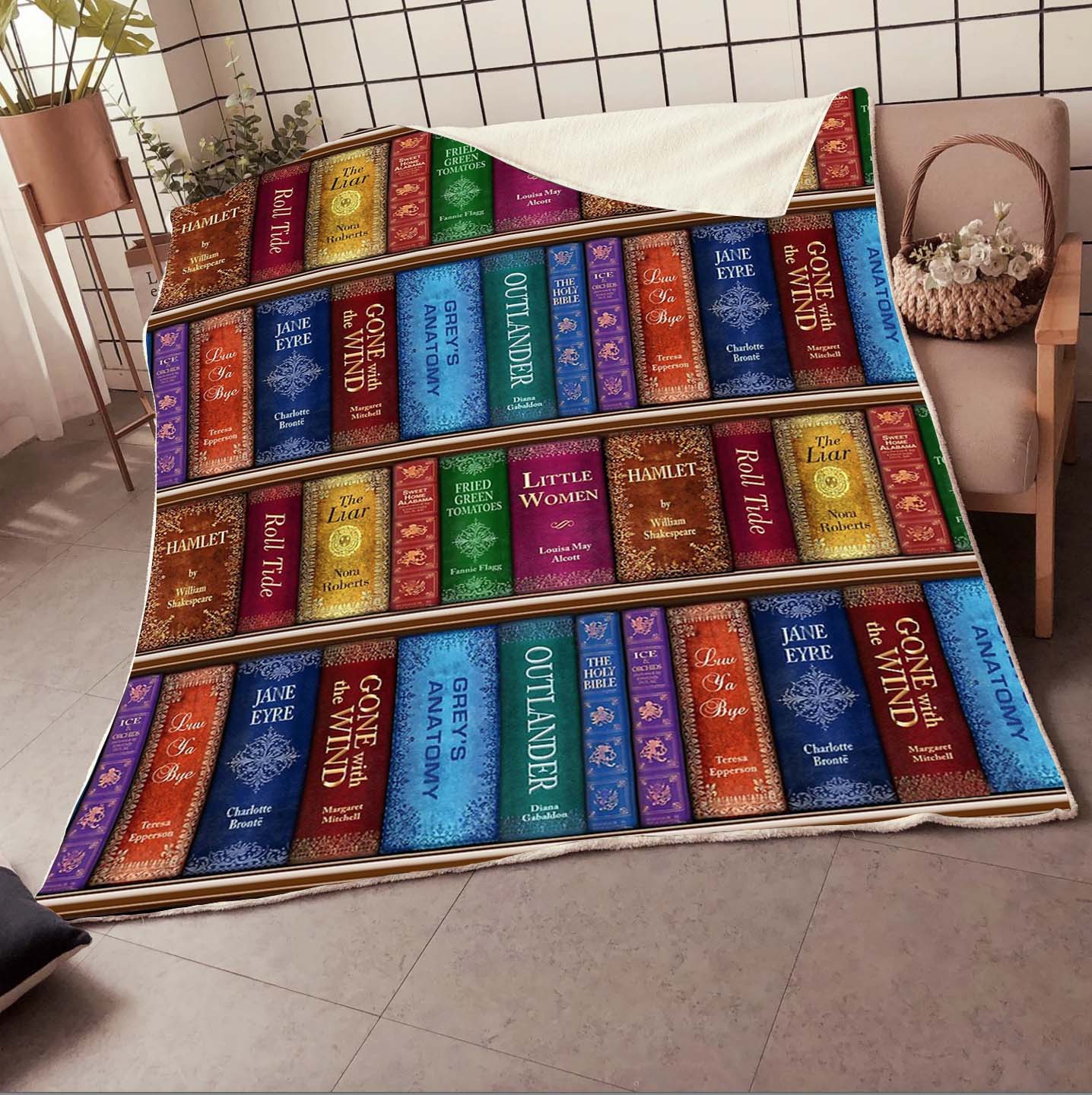 Teresa's Bookshelf Blanket 06757