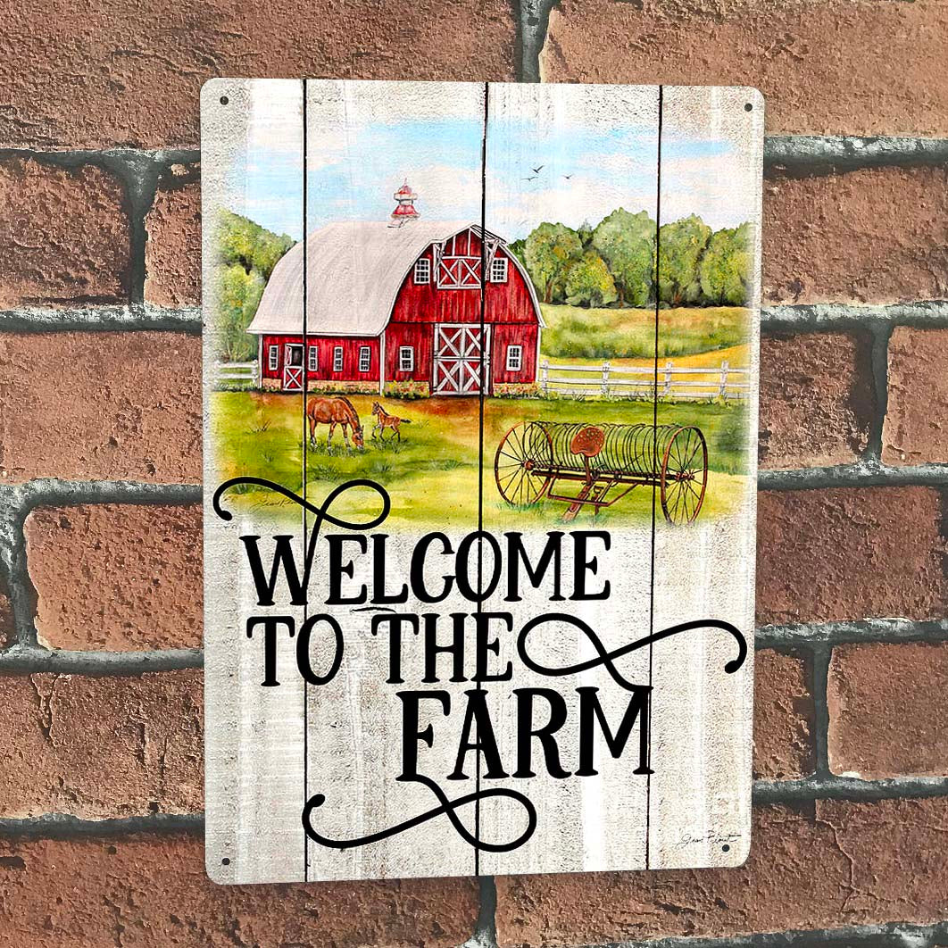Welcome to the Farm Vintage Metal Sign 07349