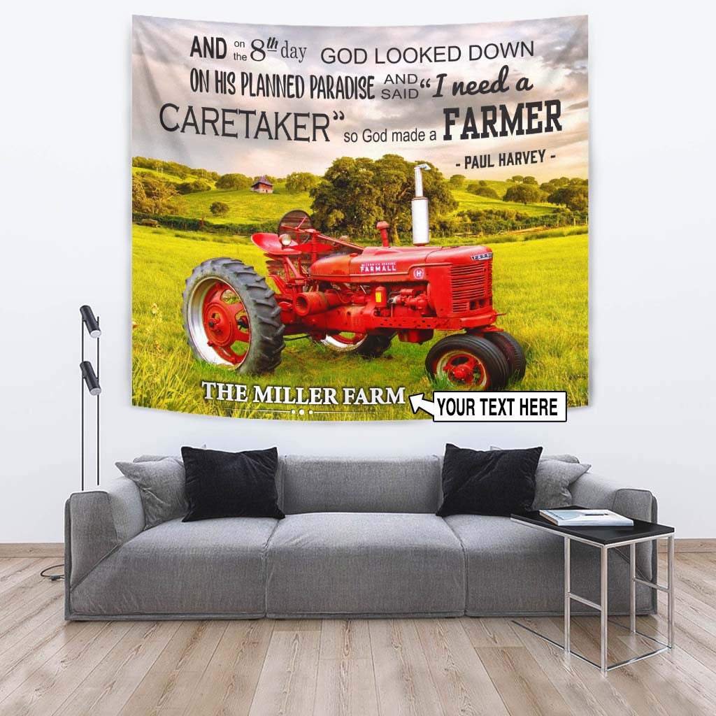 Personalized Farmer Family And on the 8th Tapestry 06844