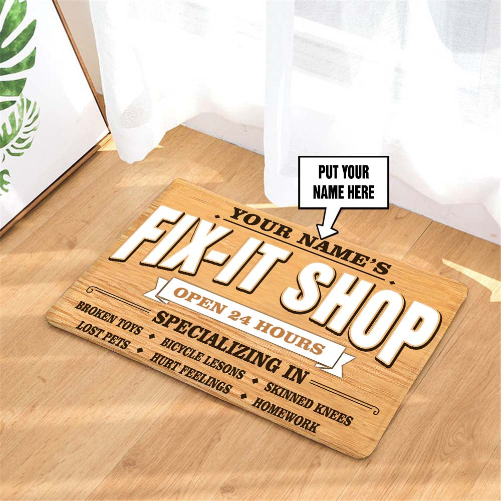 Personalized Fix it Shop Doormat 07214