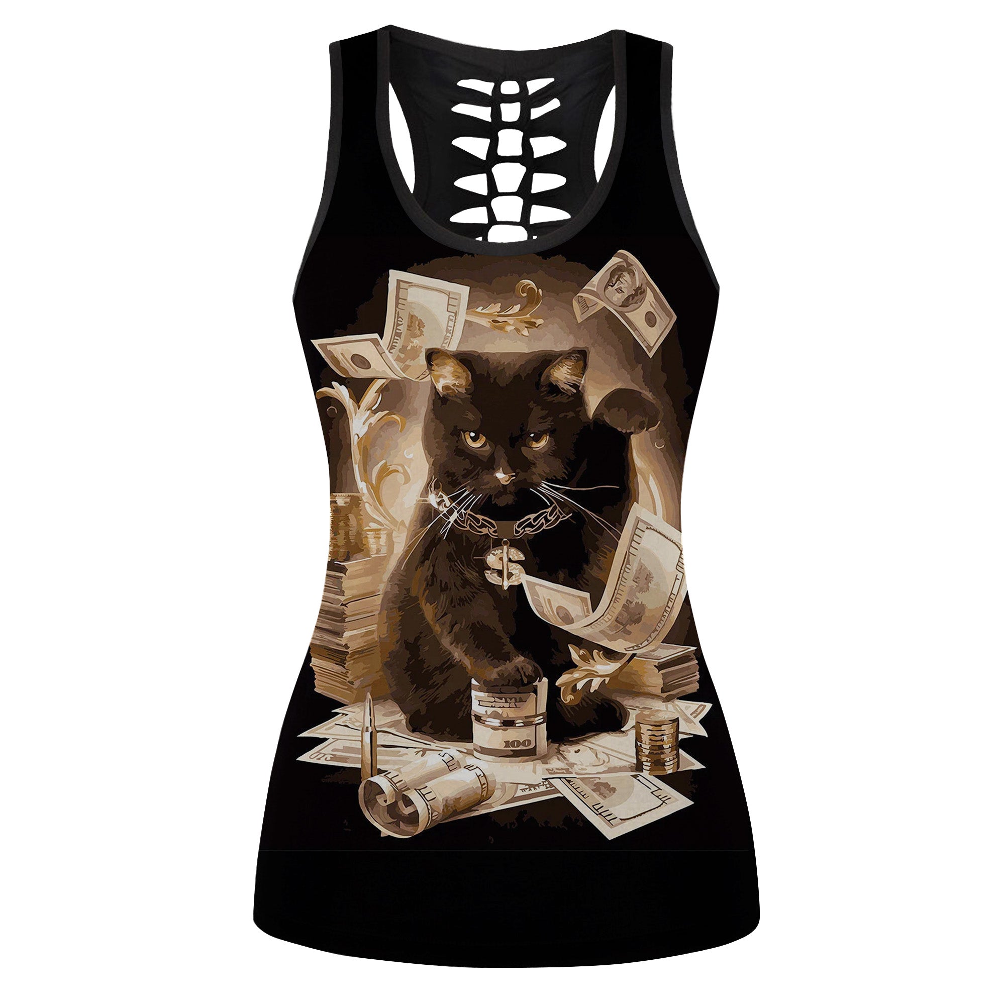 Black cats show you the money Hollow Tank Top 06117