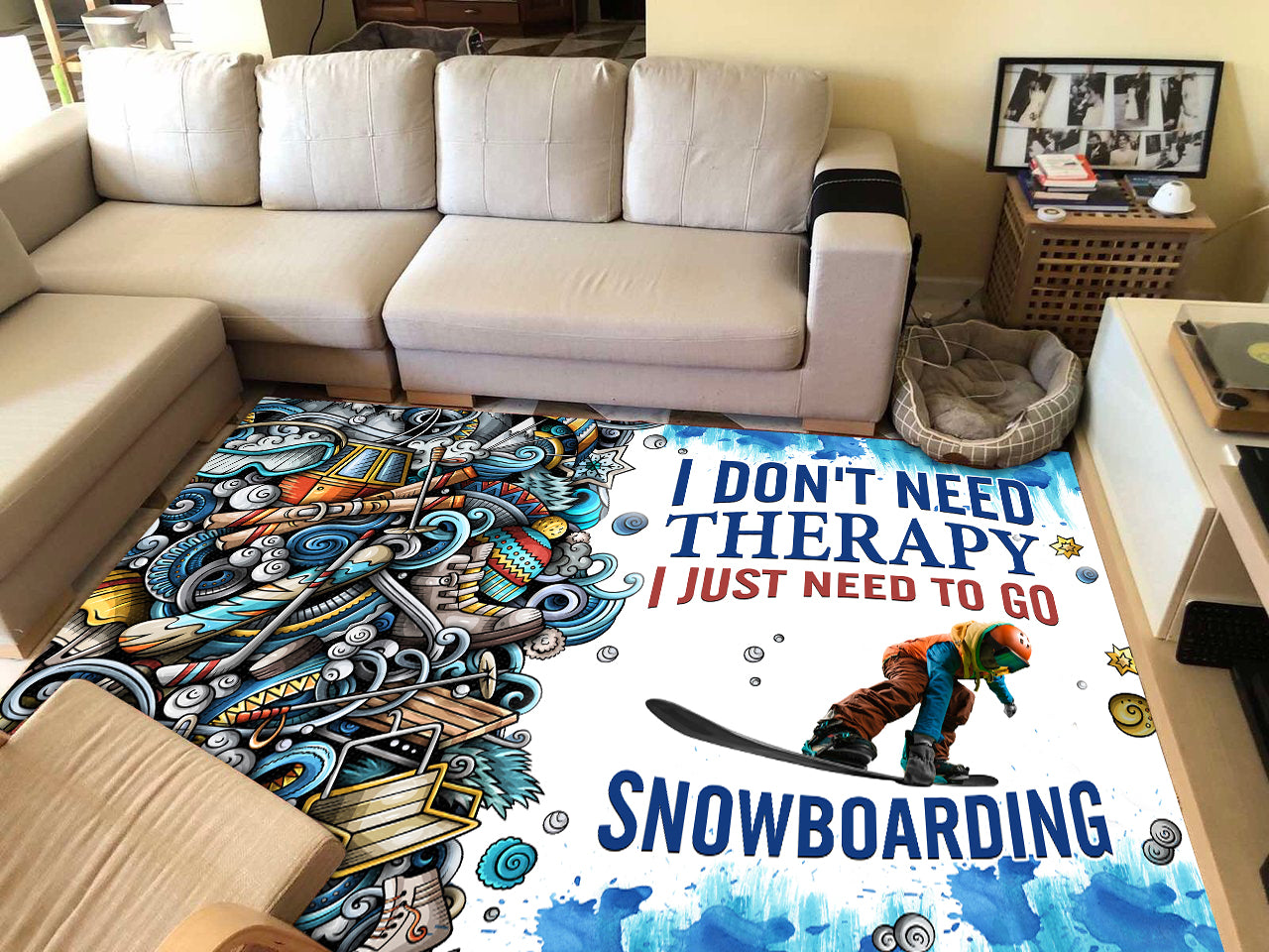 07606-Snowboarding Room Decor Area Rug
