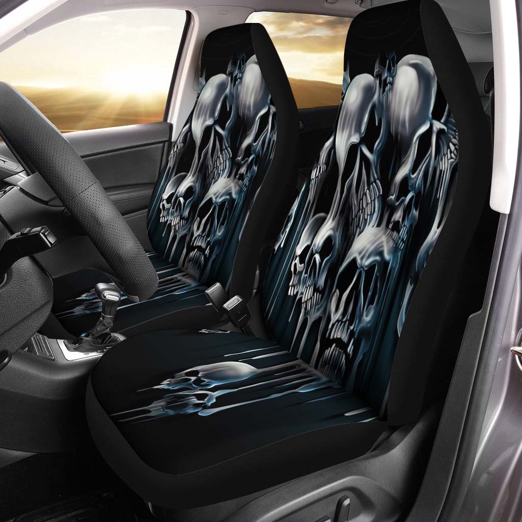 Skull Melting Car Seat Cover 07038