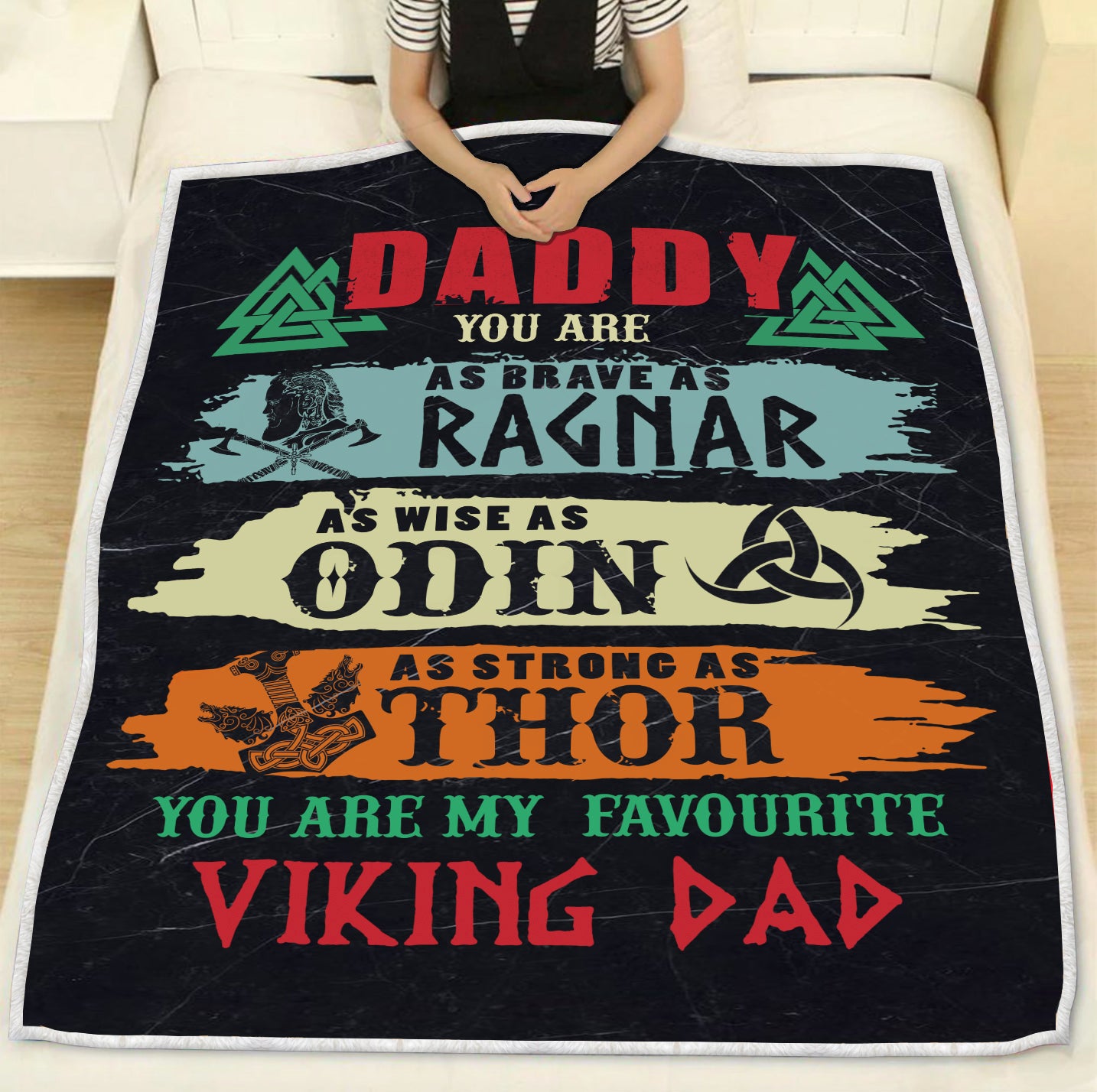 Brave As Ragnar As Wise As Odin As Strong As Thor Viking Blanket 07503