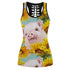 Pig with Sunflower Hollow Tank Top 06264