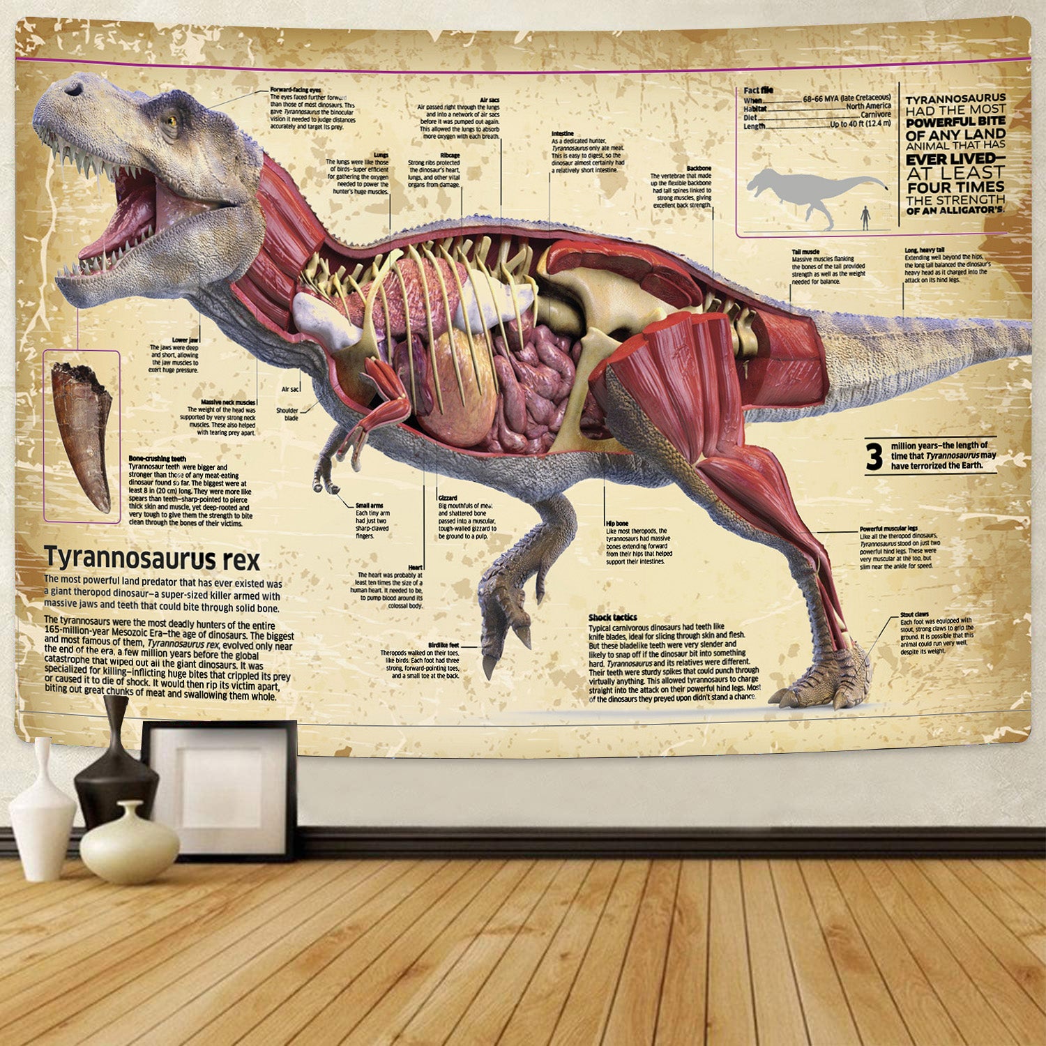 Tyrannosaurus Rex Structure Tapestry 06149