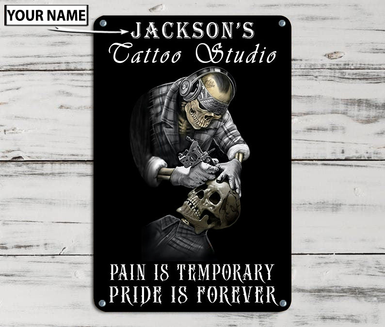 Personalized Tattoo Vertical Metal Sign 08764