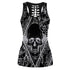 Human skull with peony rose and poppy flowers Hollow Tank Top 06622