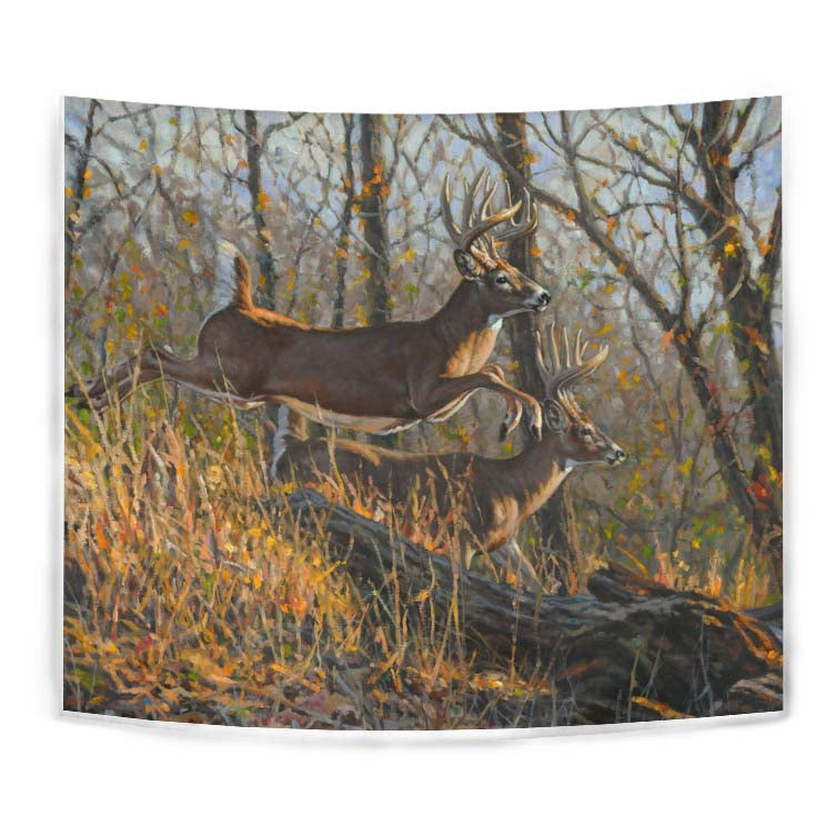 Deer Running Art Tapestry 06431