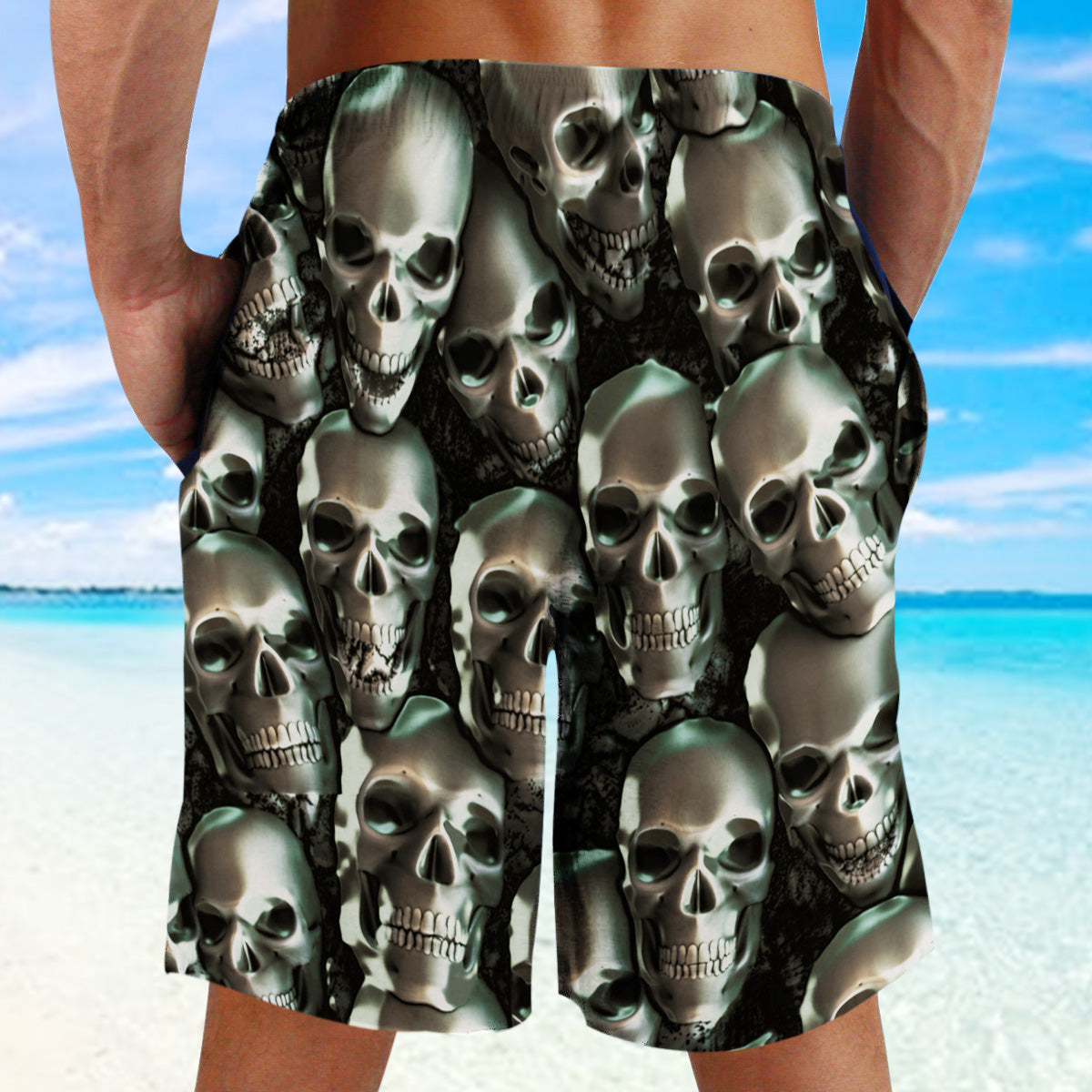 Skull Metal Beach Shorts 06065