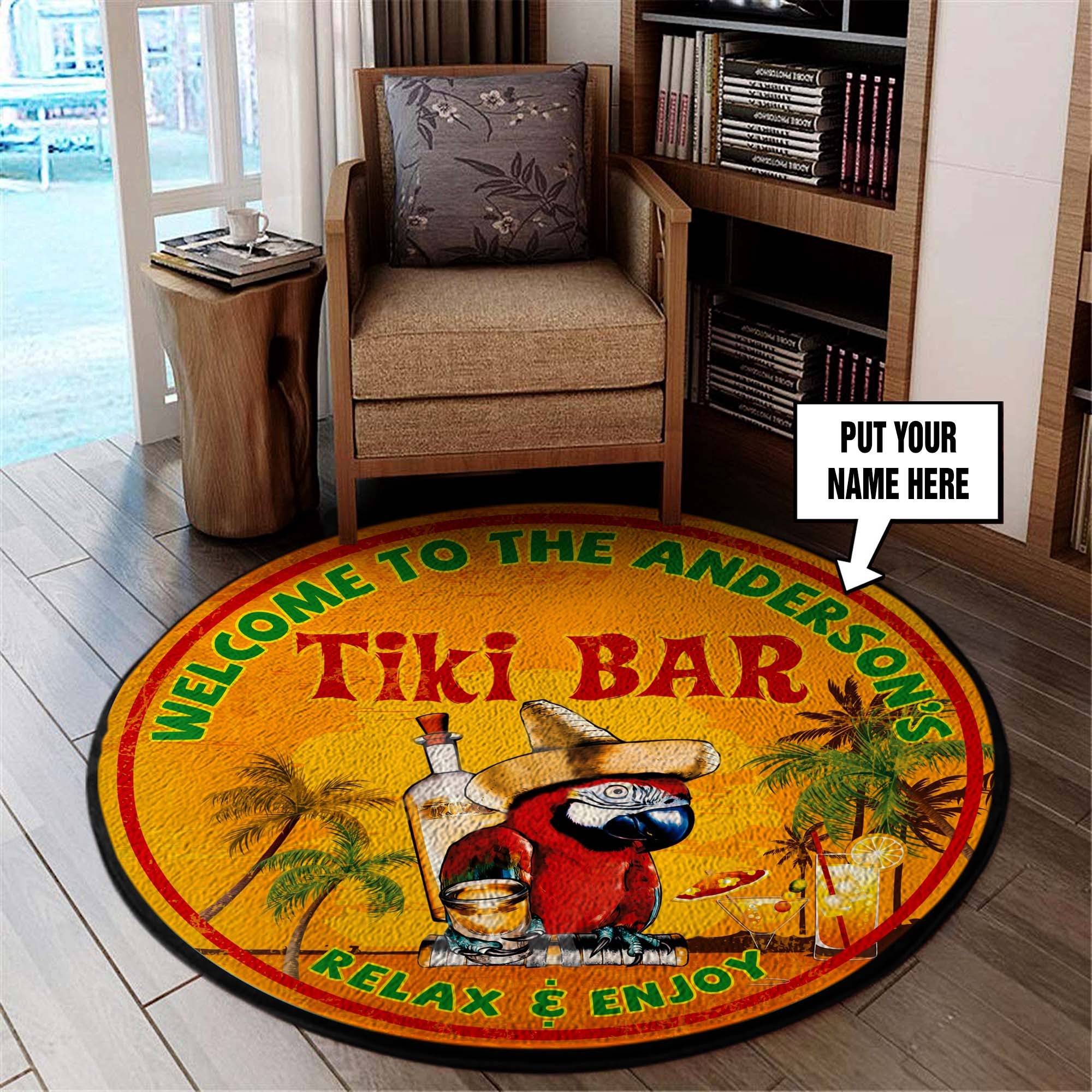 Tiki Bar Personalized Area Rug 06618