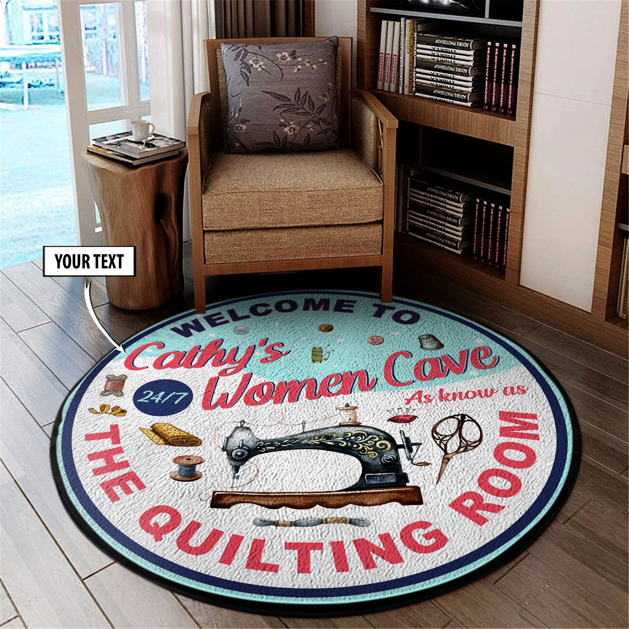 Sewing Room Decor Round Mat 07594