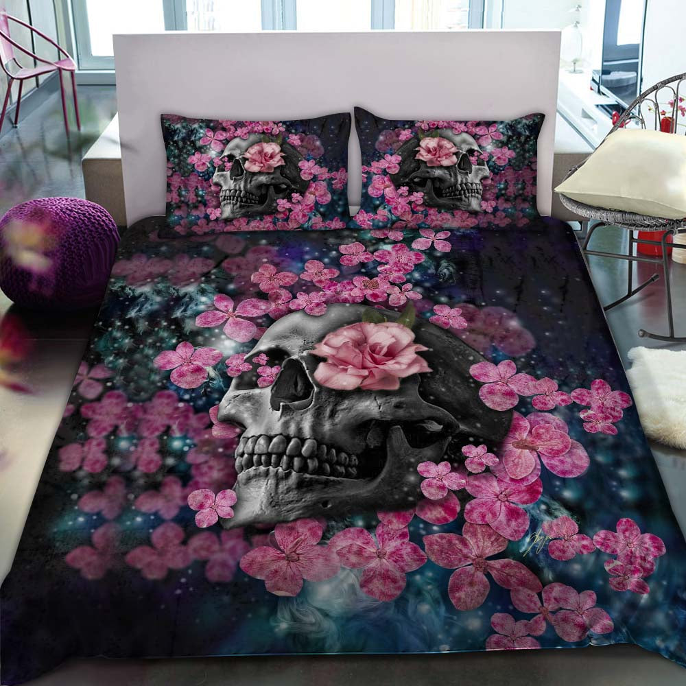 Skull with Flowers Bedding Set 07269