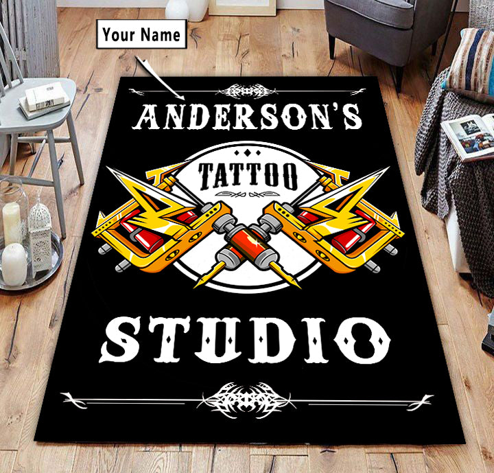 Personalized Tattoo Studio Area Rug 09357