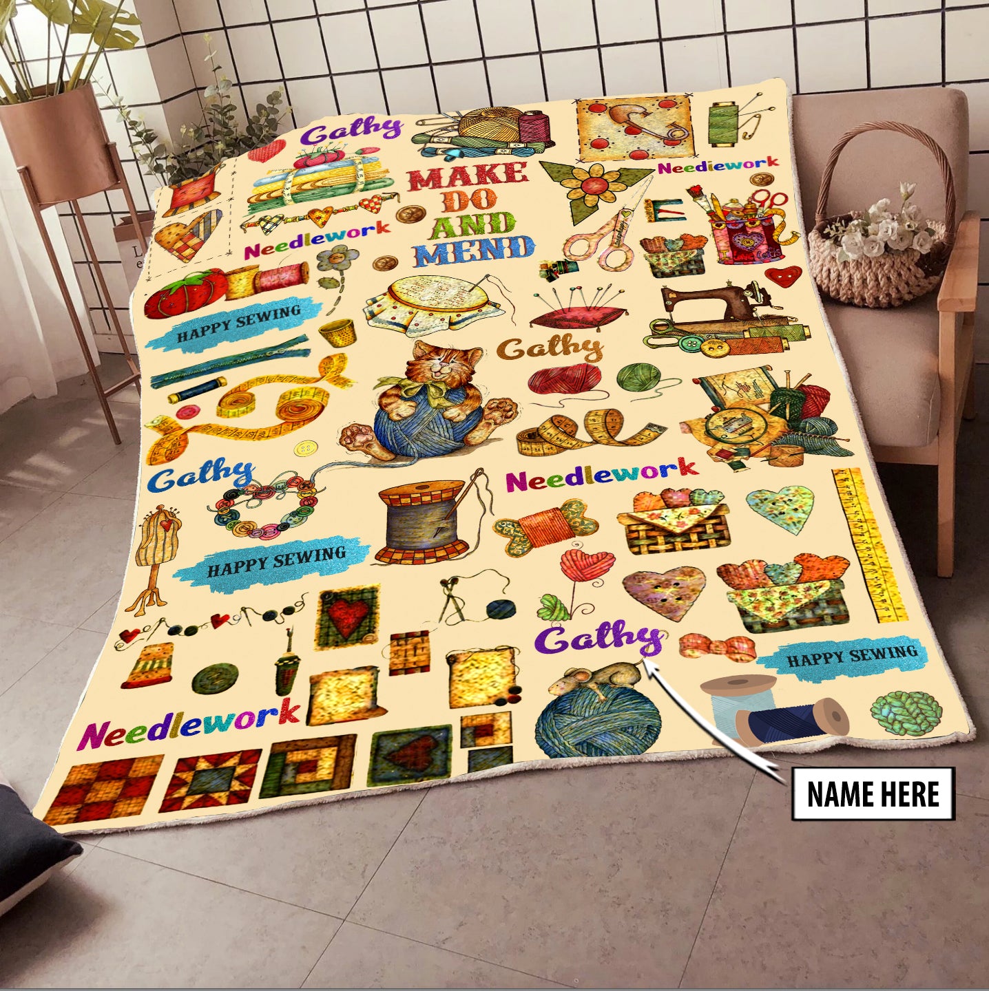 Blanket For Sewing Lovers 07640
