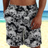 Skull with Flowers Beach Shorts 08703