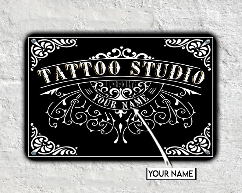 Personalized Tattoo Horizontal Metal Sign 08326