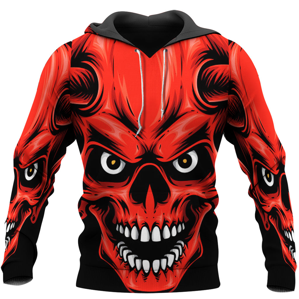 Red Evil Skull 3D Hoodie 07254