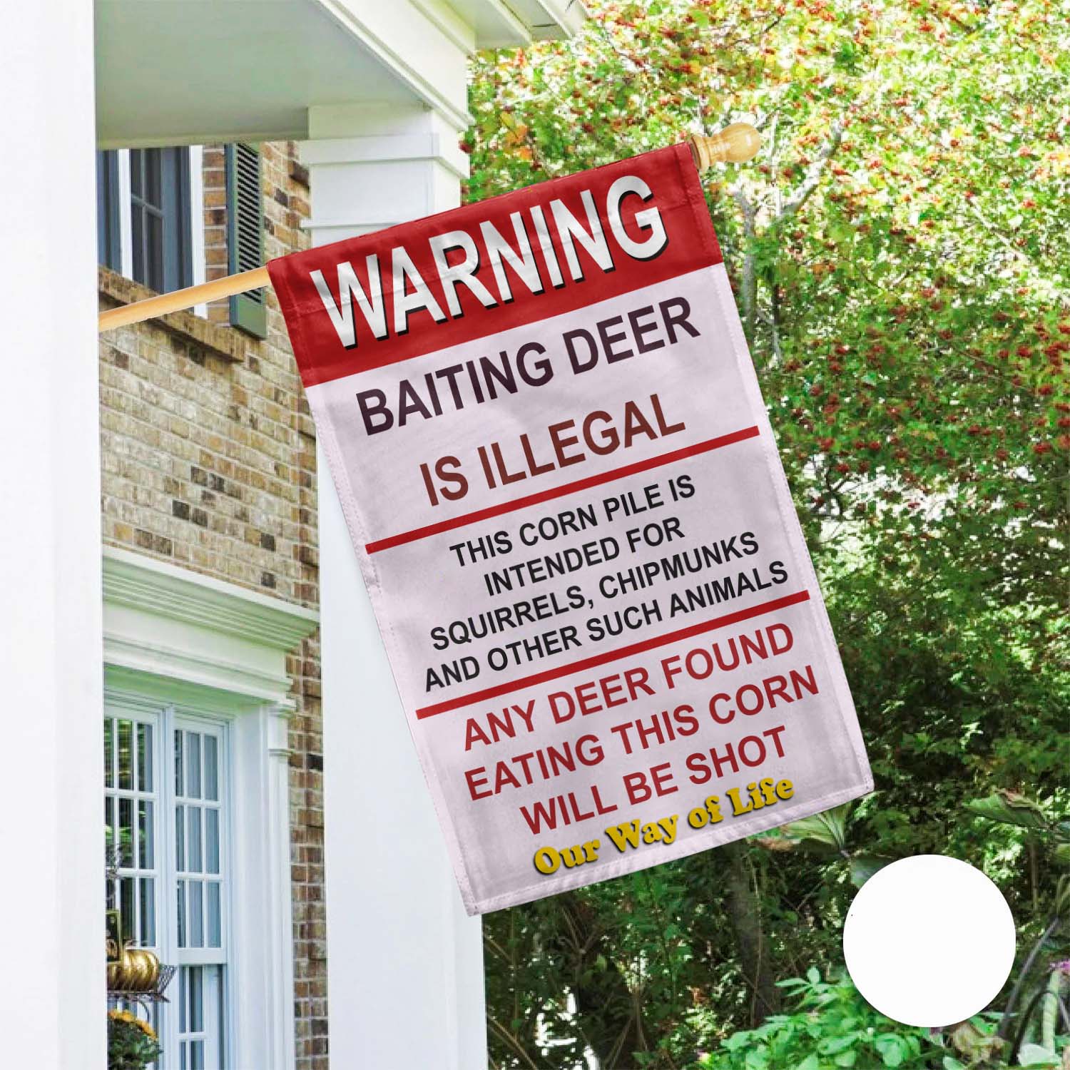 Warning Baiting Deer is Illegal Garden and Home Flag 06876