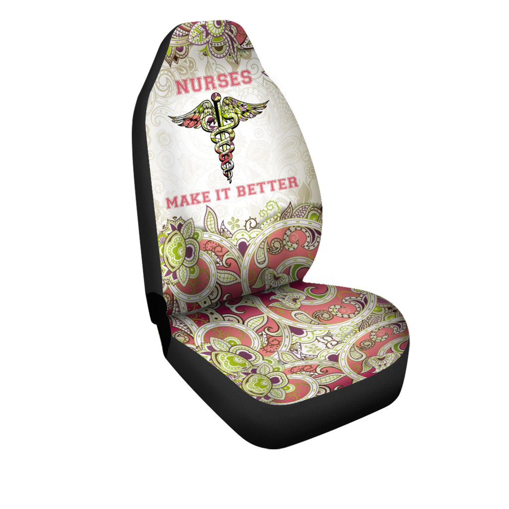 Nurse Flower Pattern Car Seat Cover 07452