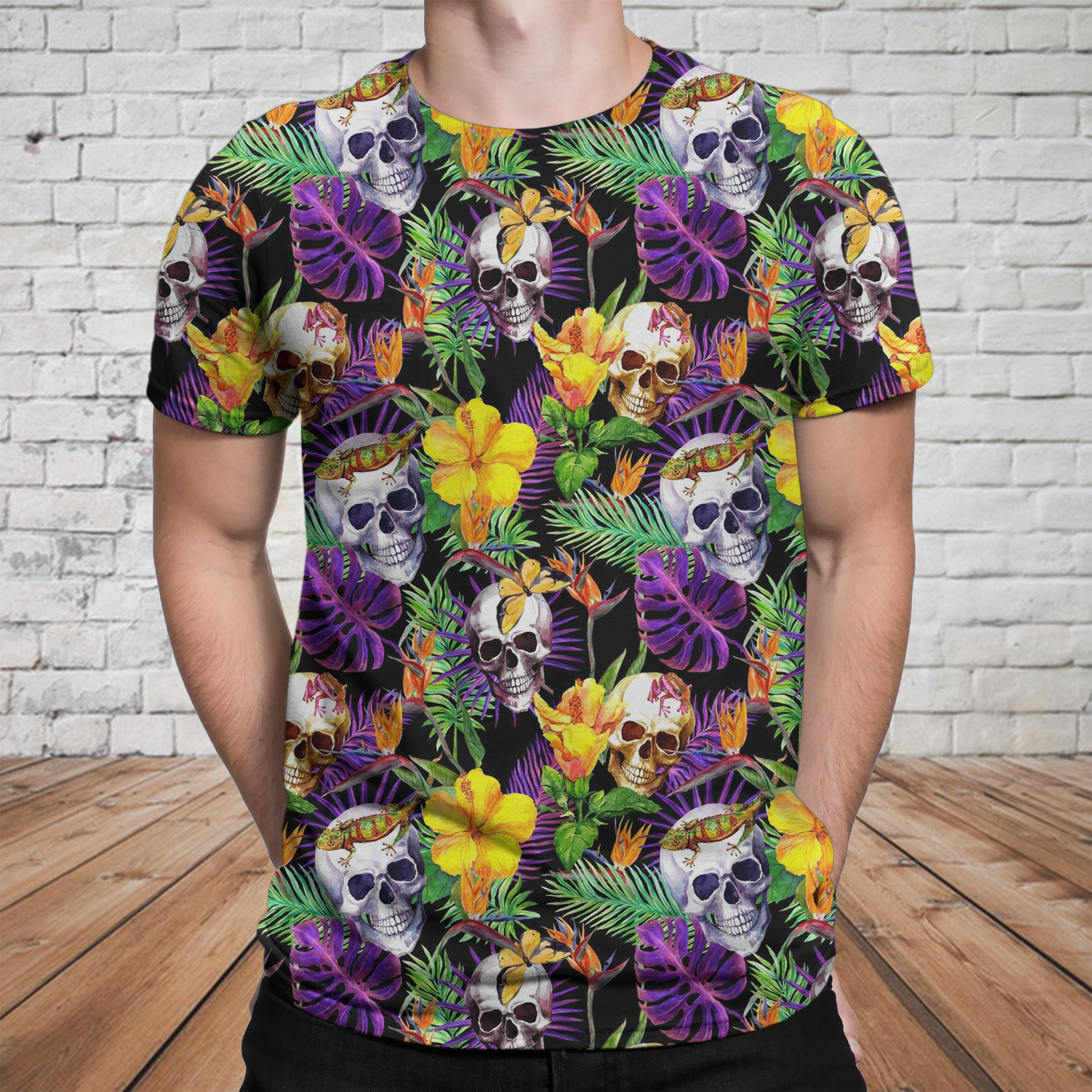 Tropical Skull 3D T-Shirt 08650