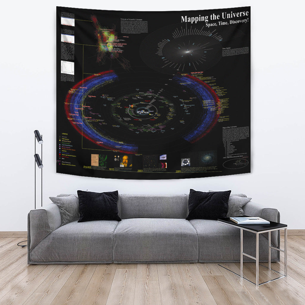 Map the Universe, Space, Time, Discovery High-resolution Tapestry 06320