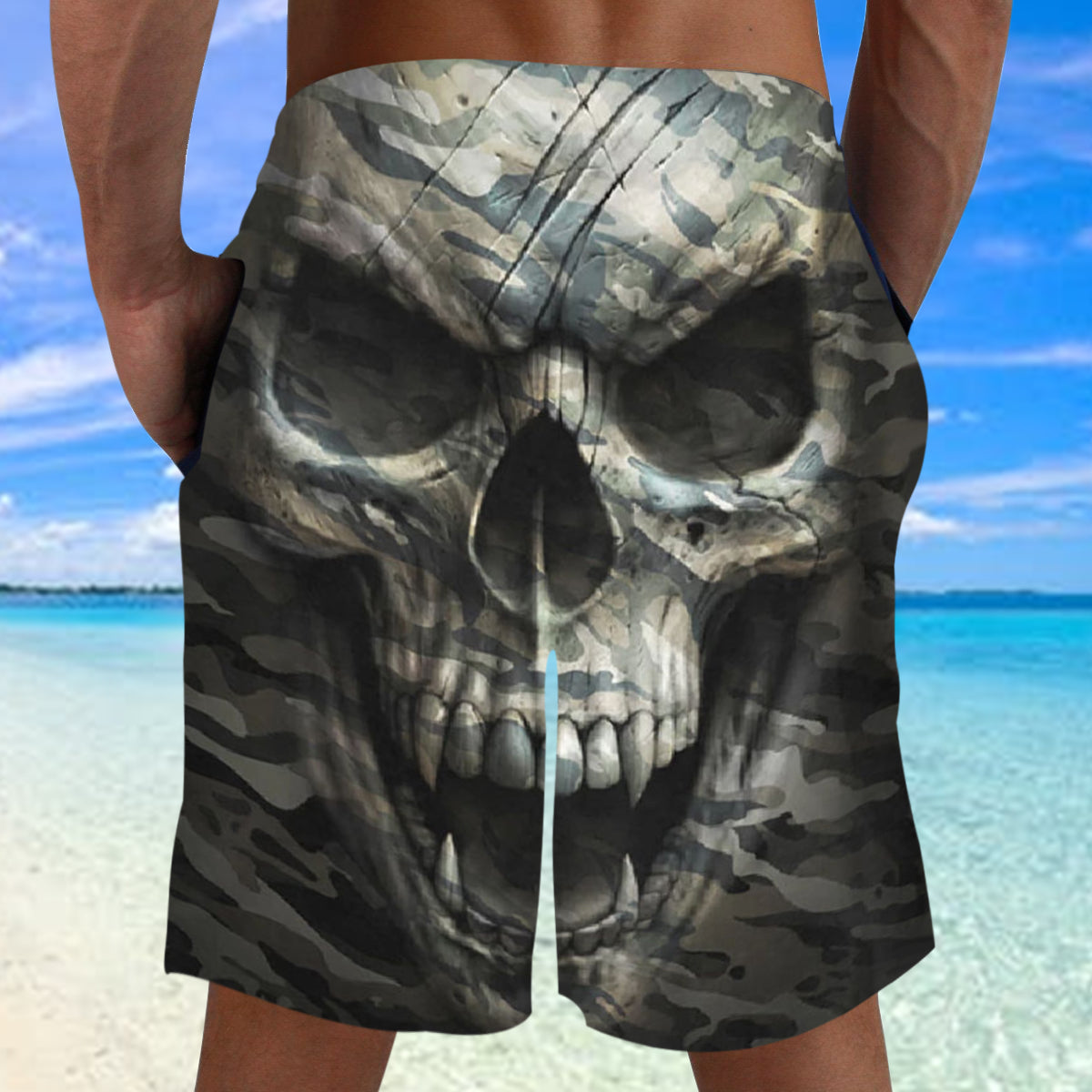 Camo Skull Beach shorts 08549