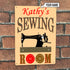 Personalized Sewing Room Vintage Metal Sign 07334