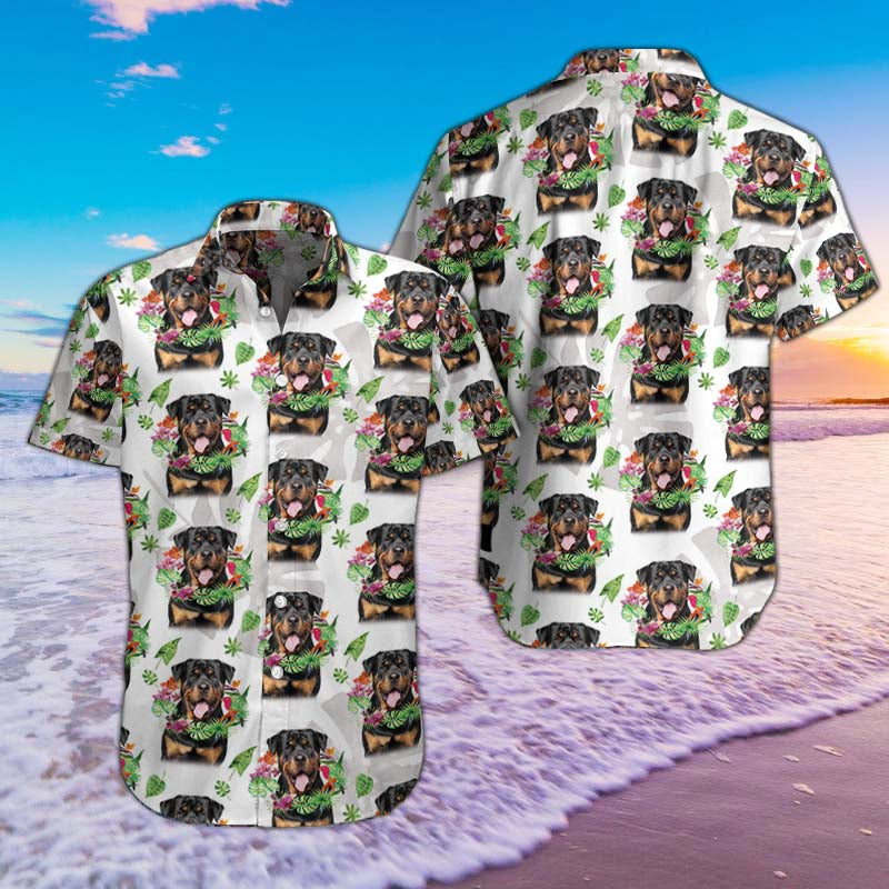 Rottweiler Dog Tropical Hawaiian Shirts 06657