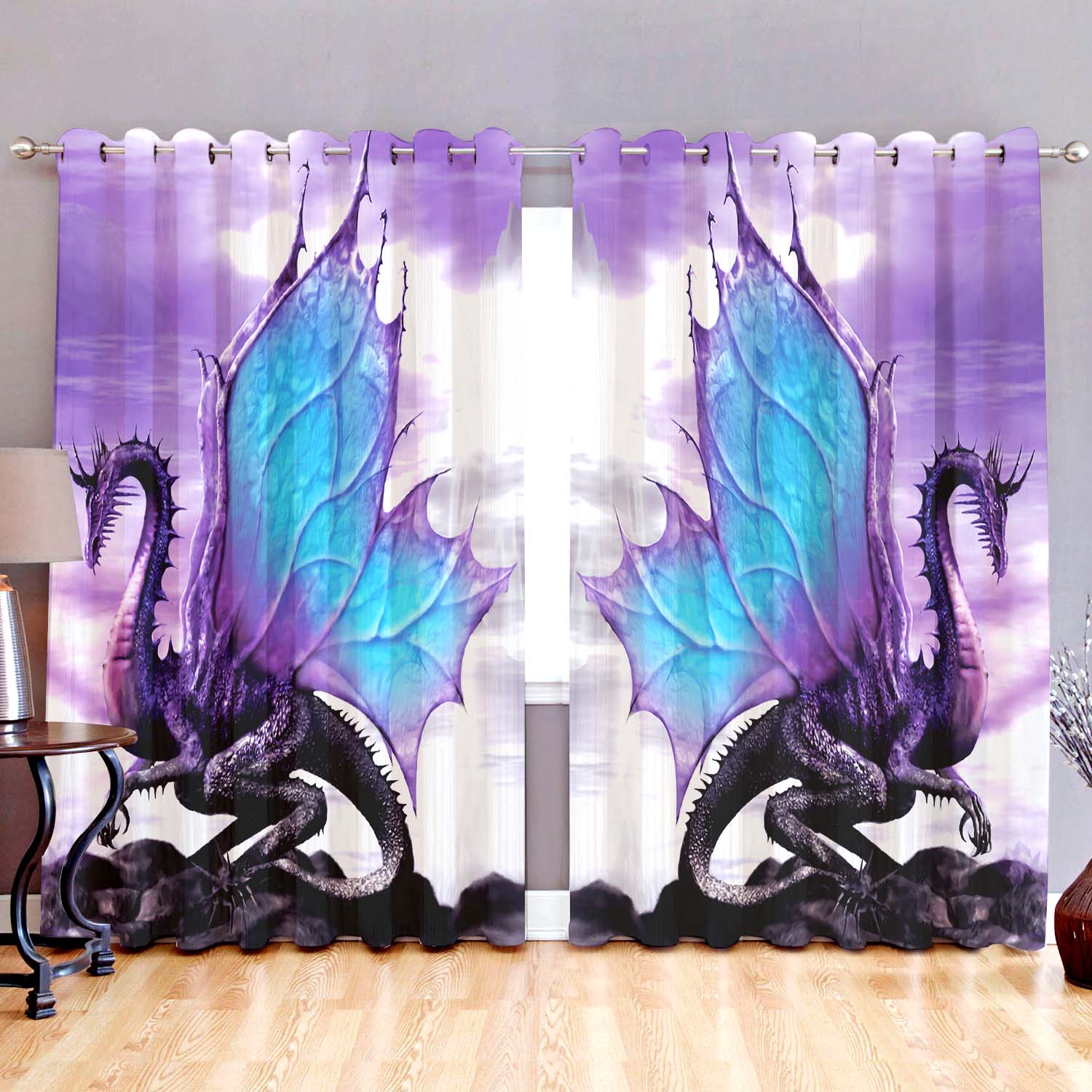 Purple Dragon Window Curtain 07309
