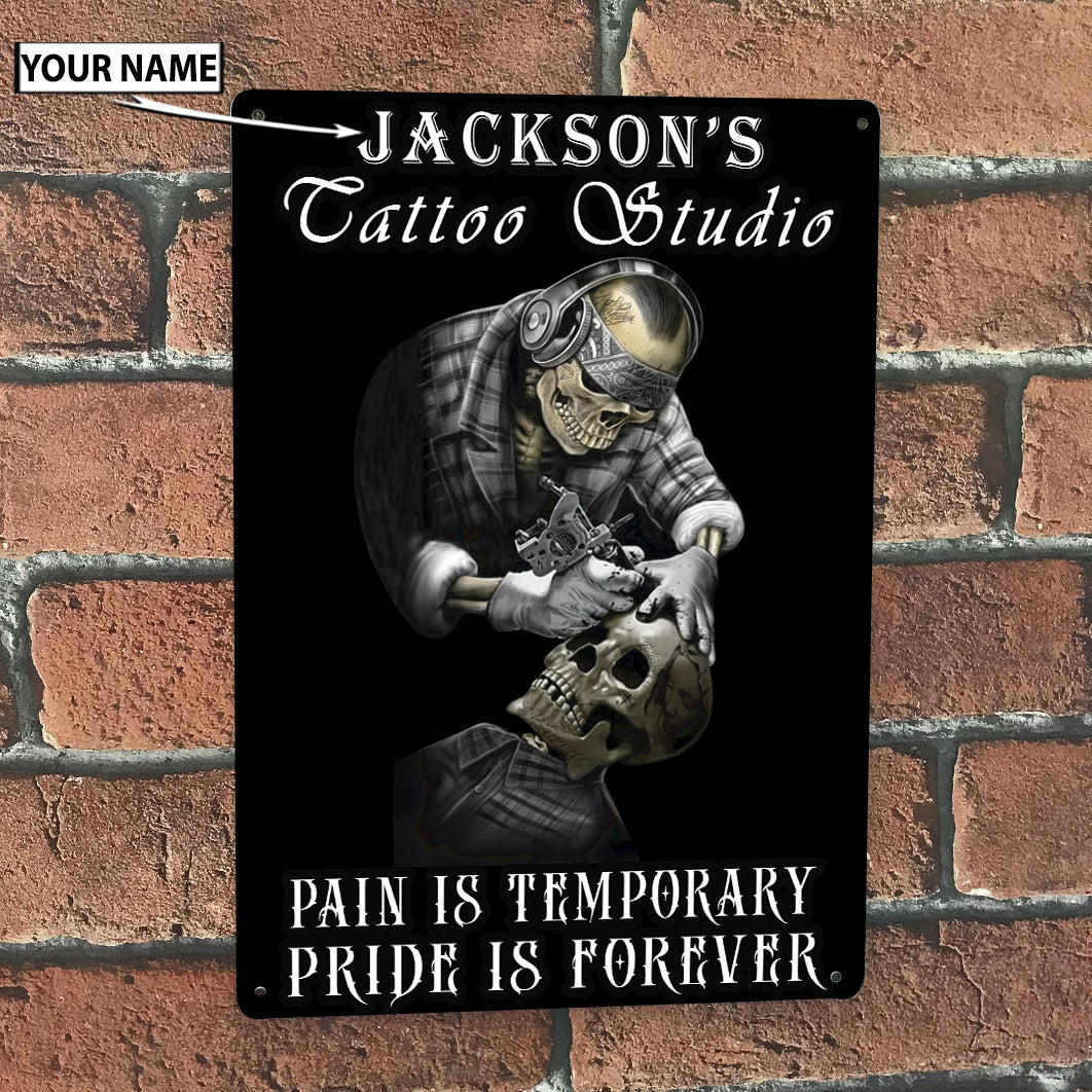 Personalized Tattoo Vertical Metal Sign 08764