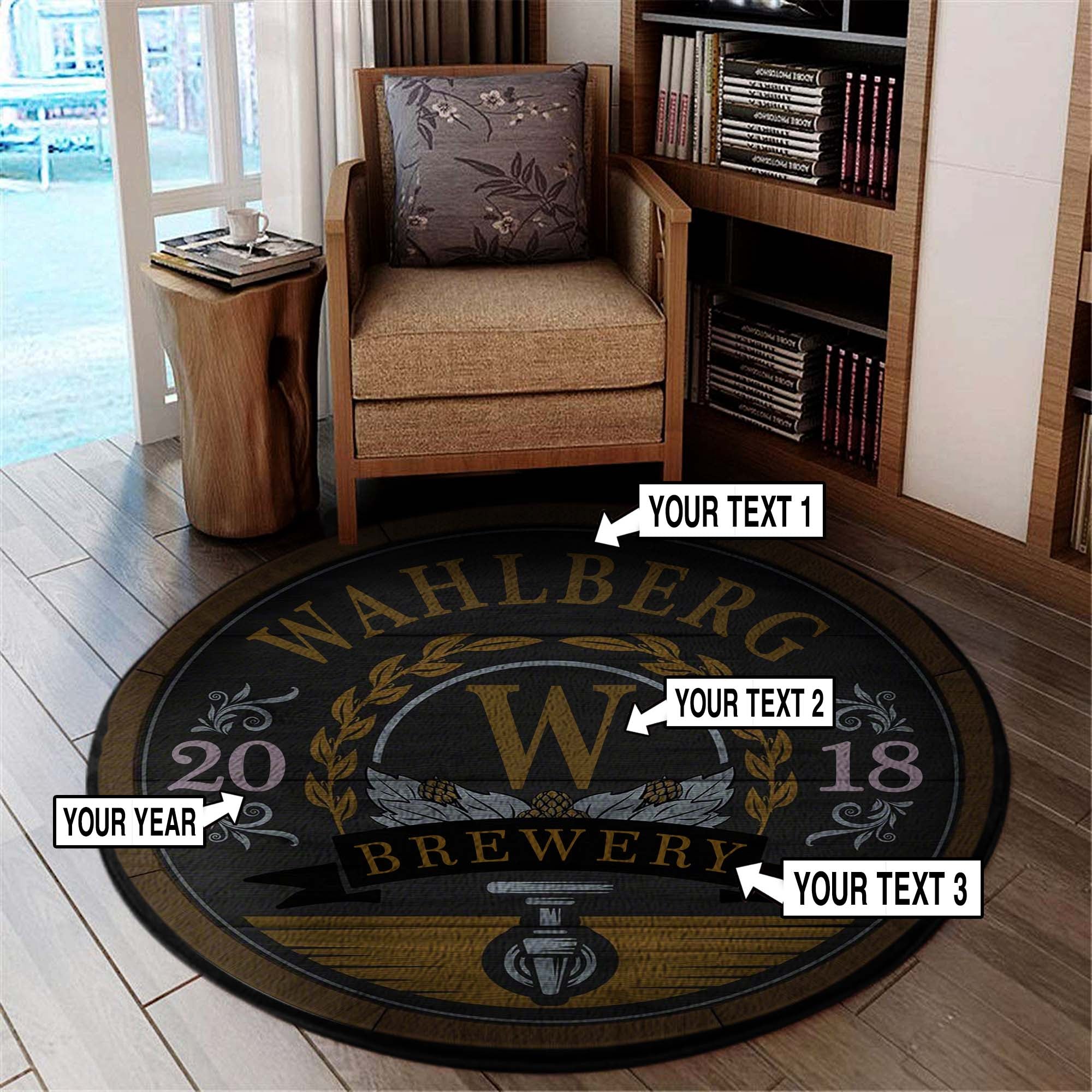 Beer Lovers Customize Round Mat 06892