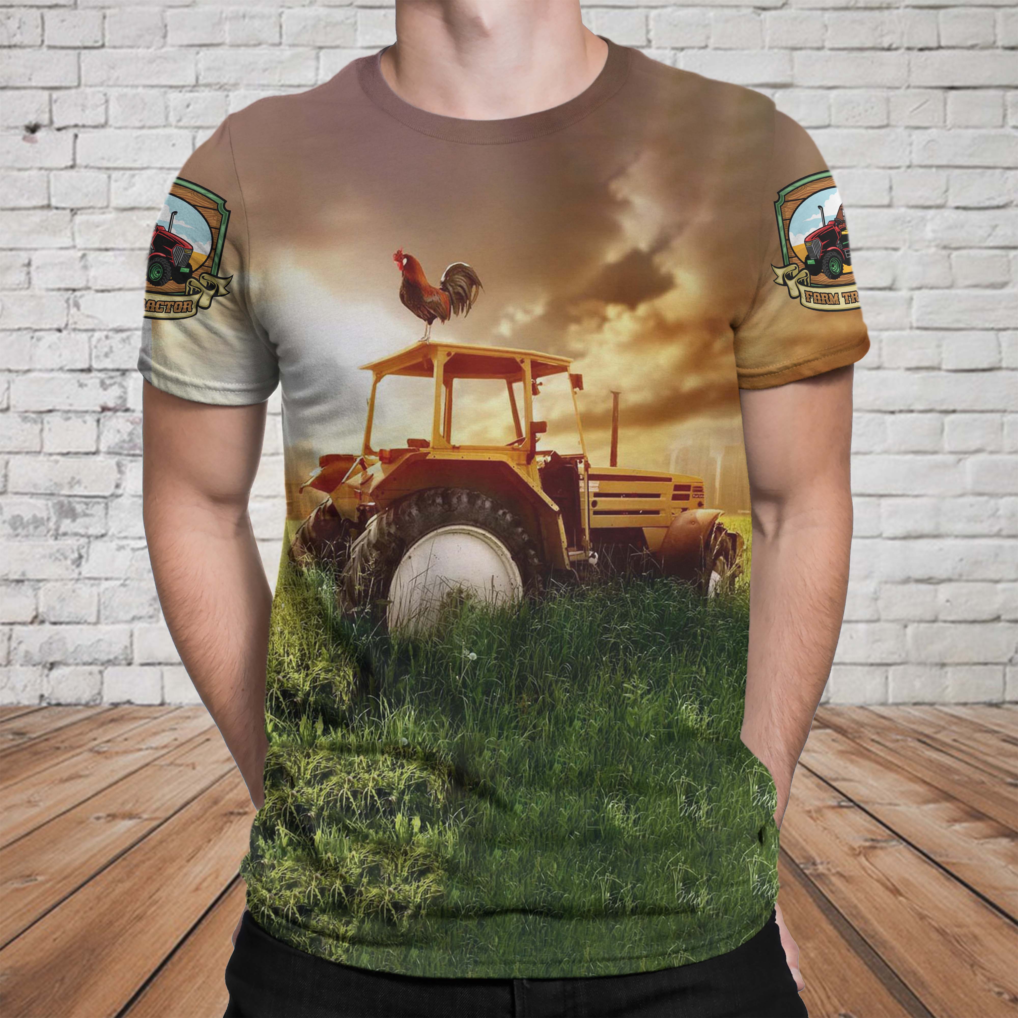 Farm Tractor 3D T-Shirt 06392
