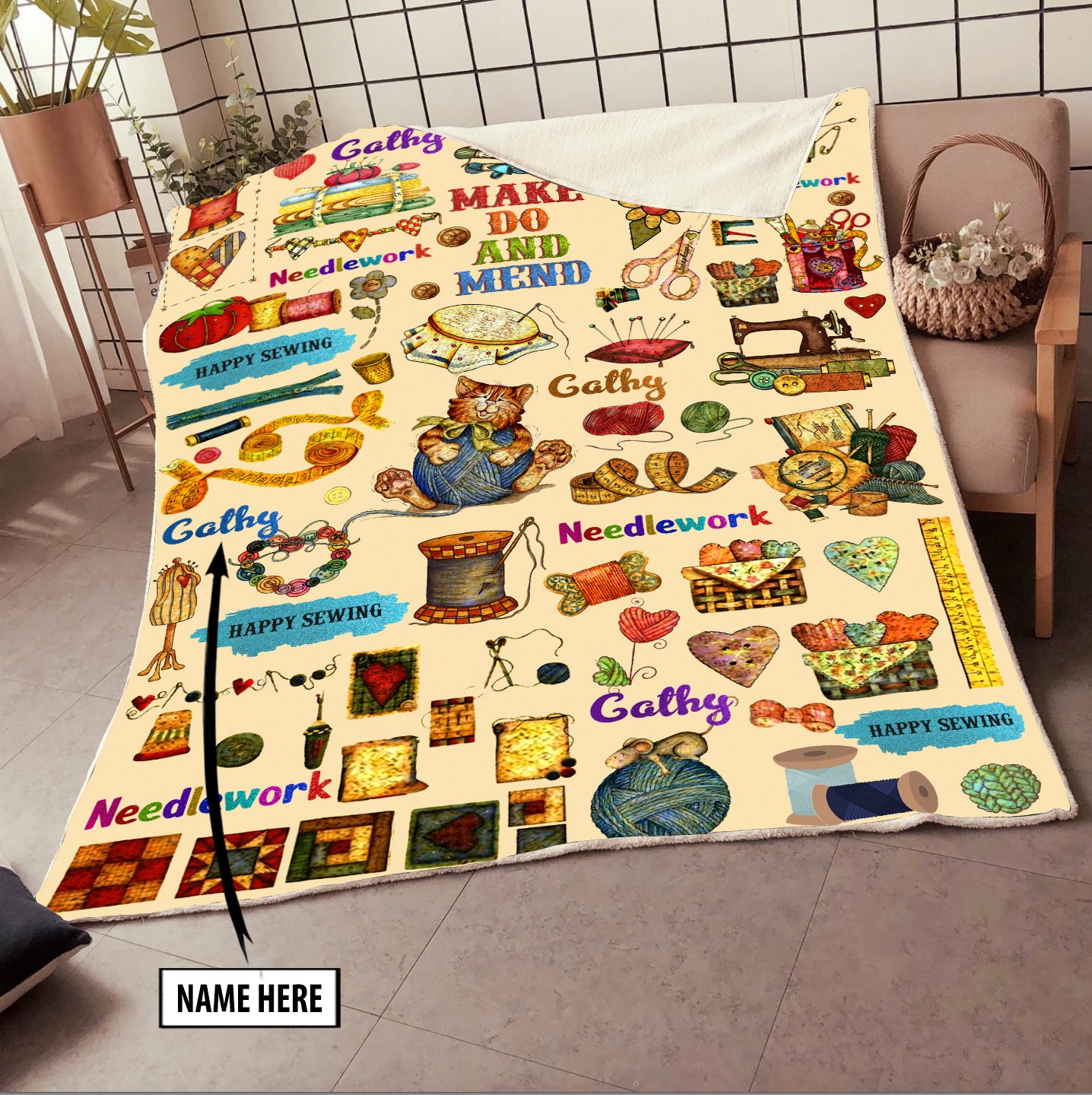 Blanket For Sewing Lovers 07640