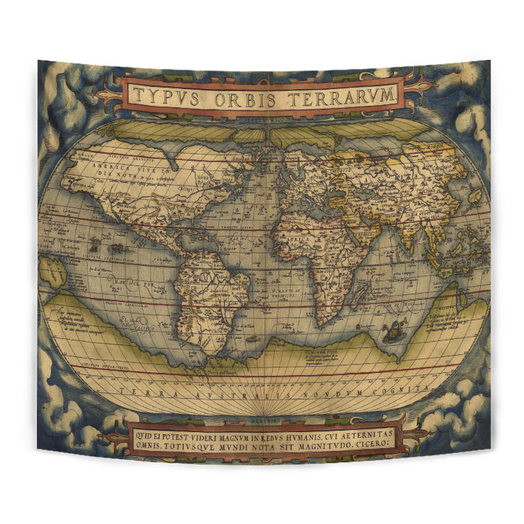 Ortelius World Map Tapestry 06299