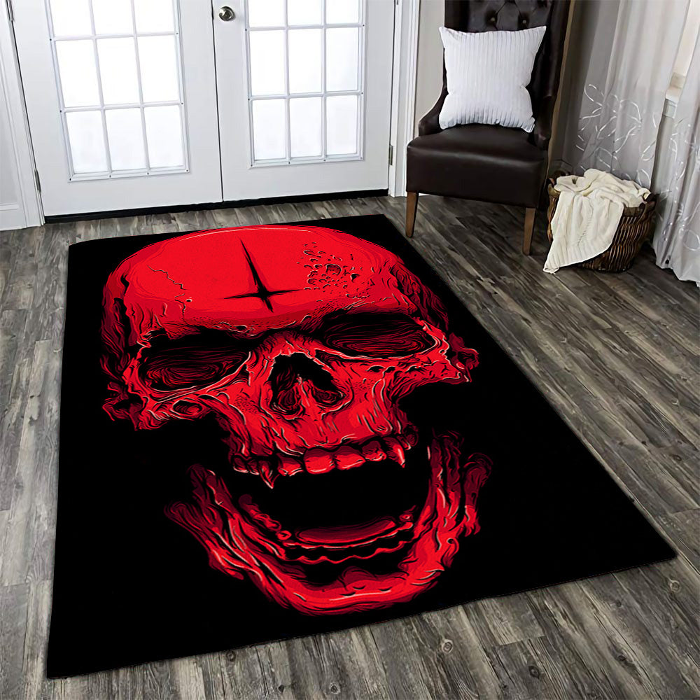 Skull Gothic Area Rug Carpet 04824