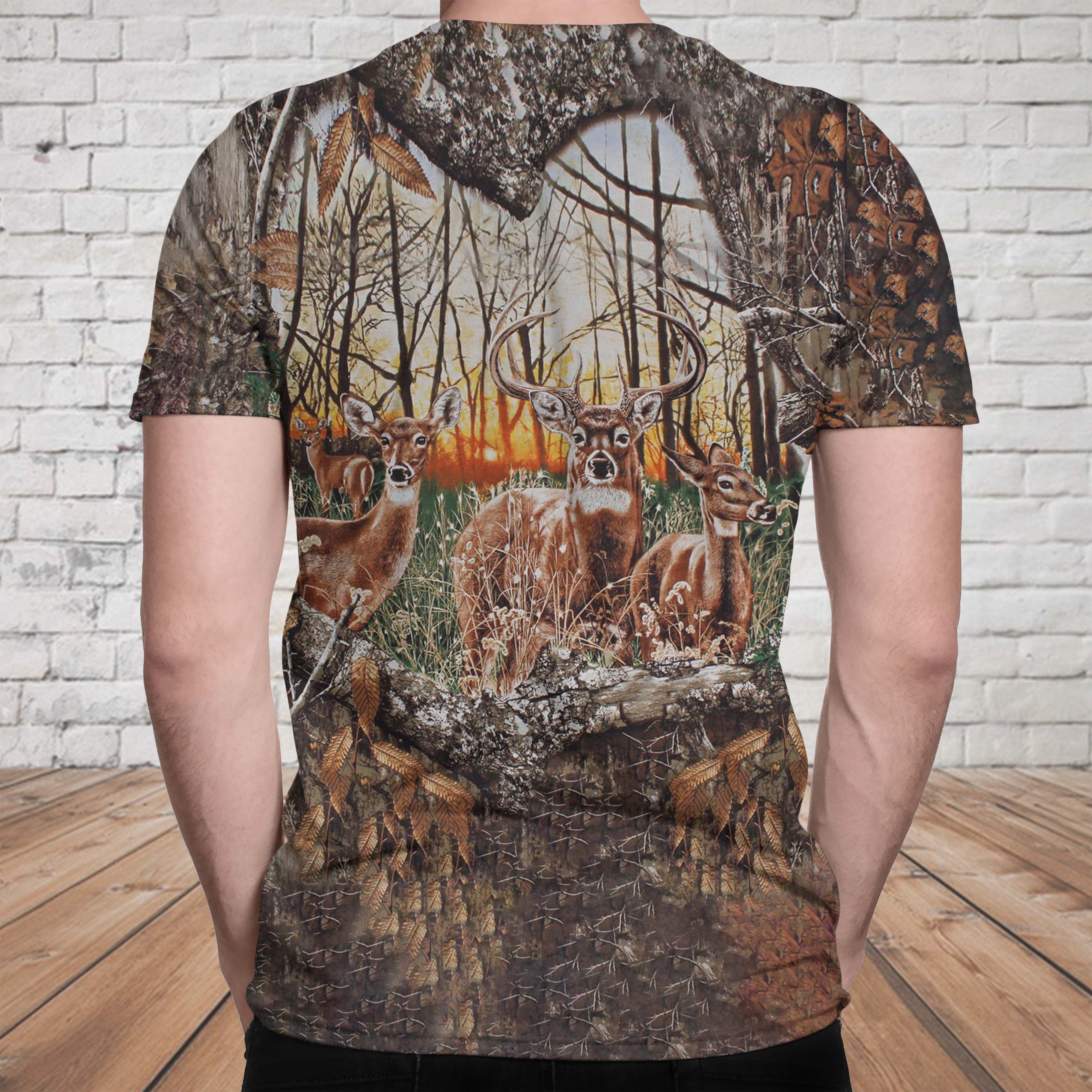 Hunting Deer Camo 3D 3D T-Shirt 06546