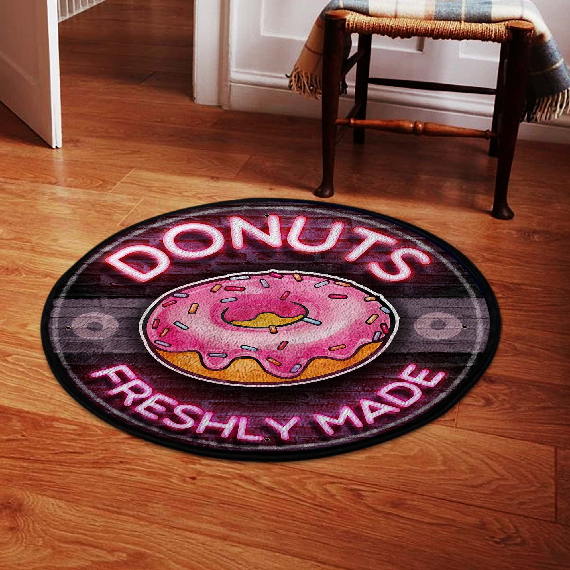 Donuts Freshly Made Round Mat 06364