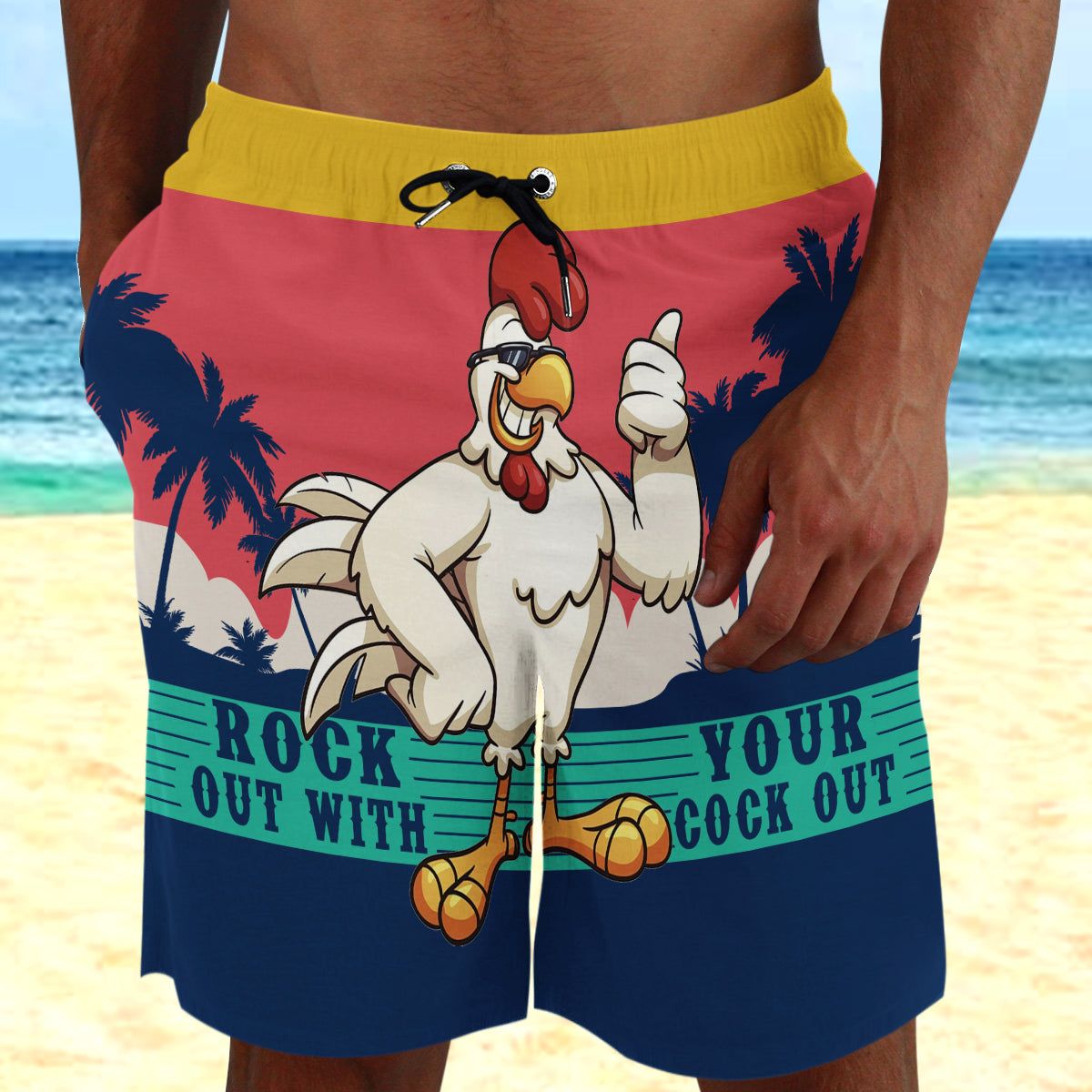 Farm Chicken Rock Out With Your Cock Out Shorts 08523