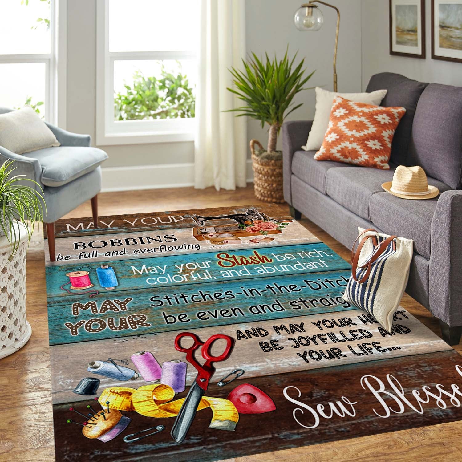 Sewing Room Decor Area Rug 07436