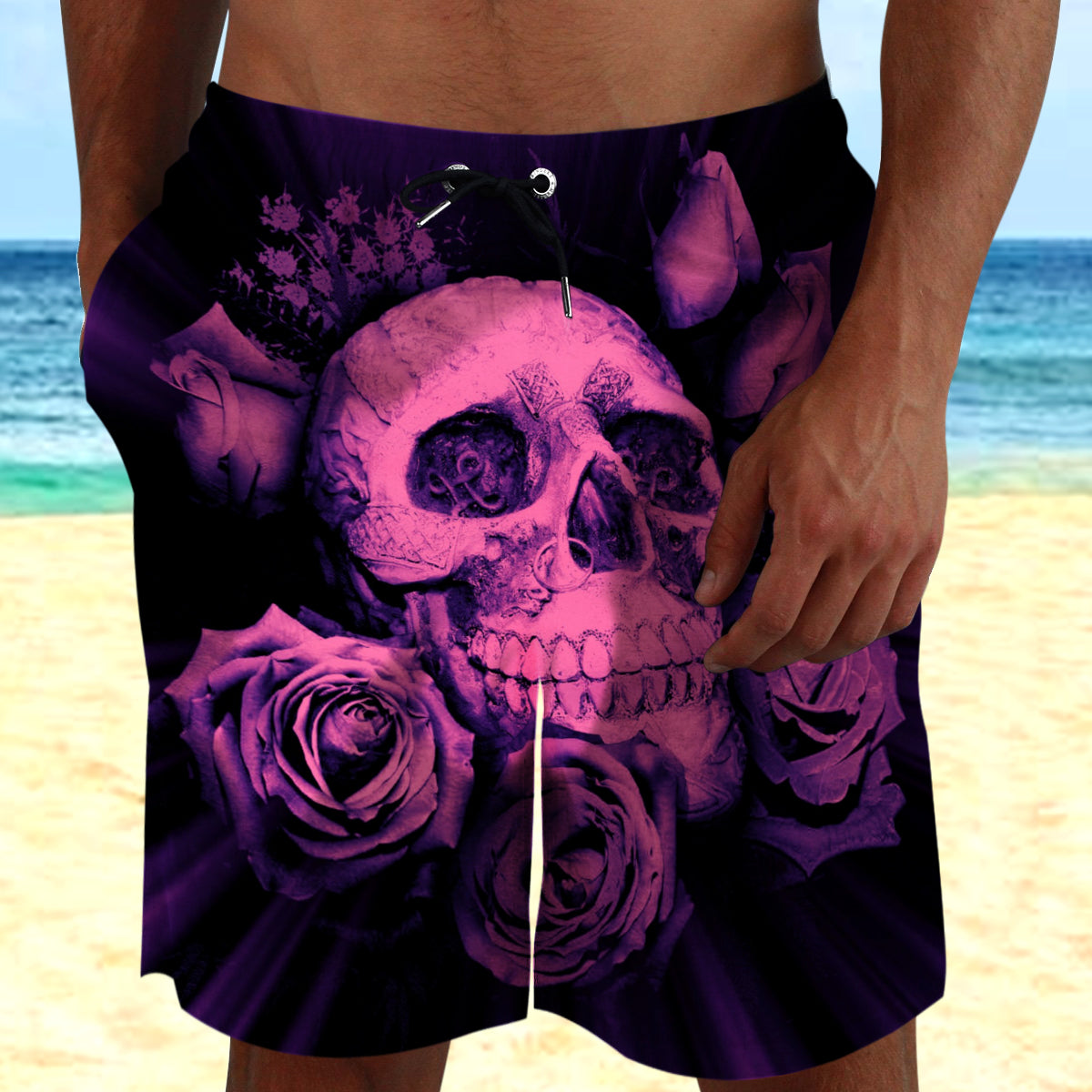 Purple Skull Art Shorts 08486