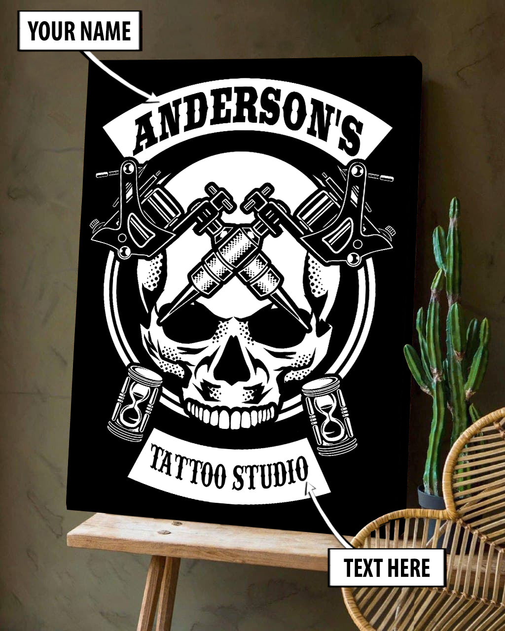 Skull and Tattoo Studio Canvas 07775
