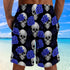 Purple Skull With Roses Shorts 08122