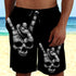 Skull Combo beach Shorts and Hawaii Shirt _Rock on Hand 09915