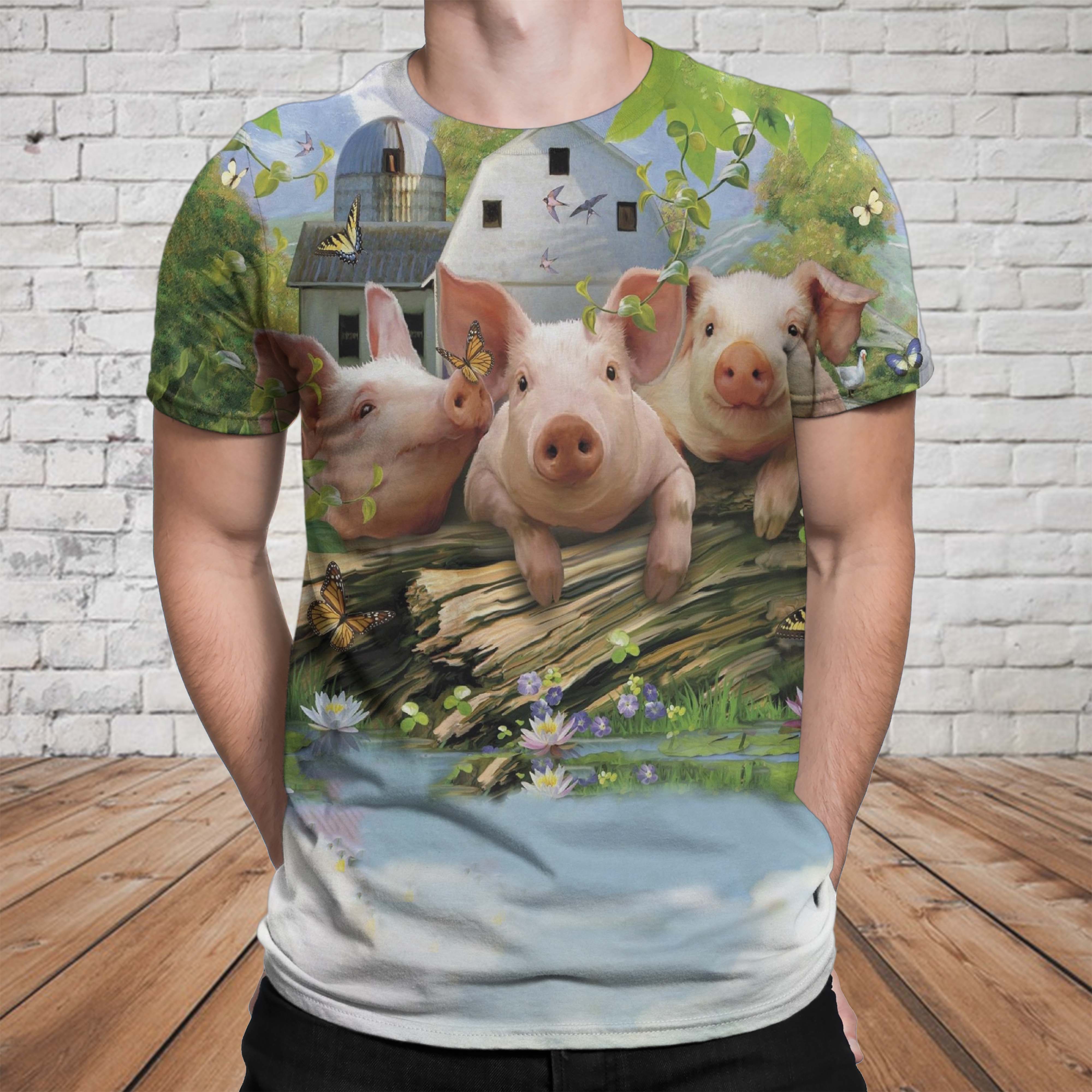 Pig Farm Happy 3D T-shirt 06333
